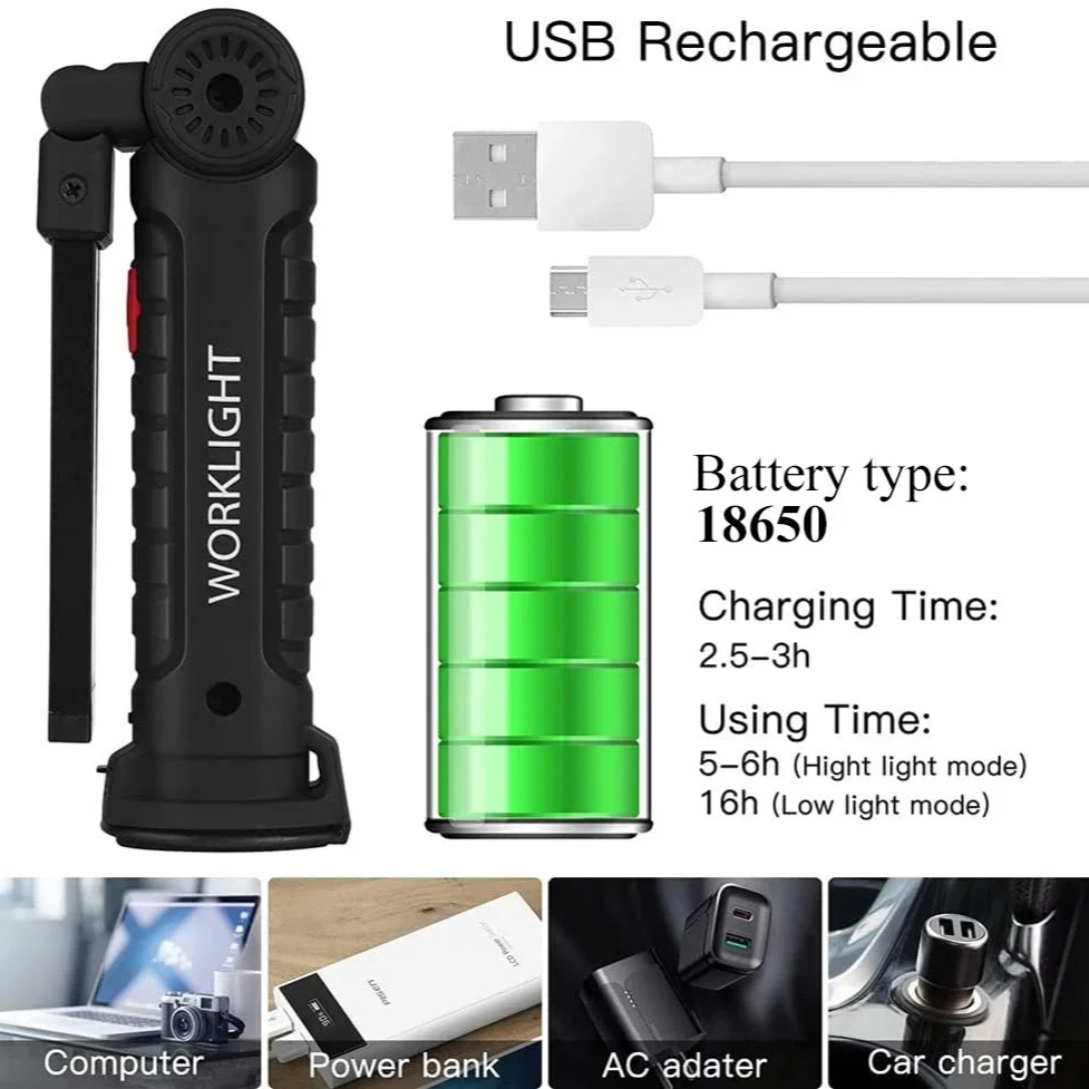 Lampe de poche LED COB Portabl - Renewable Energy Battery avis et prix