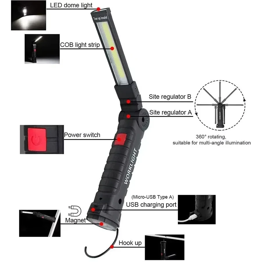 Nouvelle lampe torche LED COB  - Renewable Energy Battery avis et prix